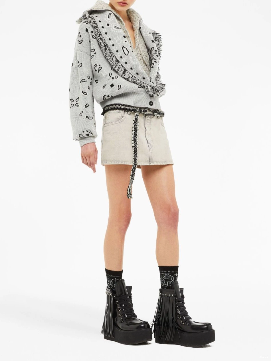 Cheap Alanui fringed Bandana Women cardi-bomber Jacquard 0808